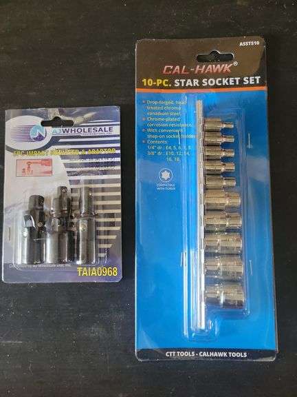5 pc. Reducer and 10 Star Socket Sets New