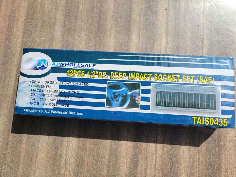 12 pc. 1/2" Dr Deep Well Impact Socket Set SAE