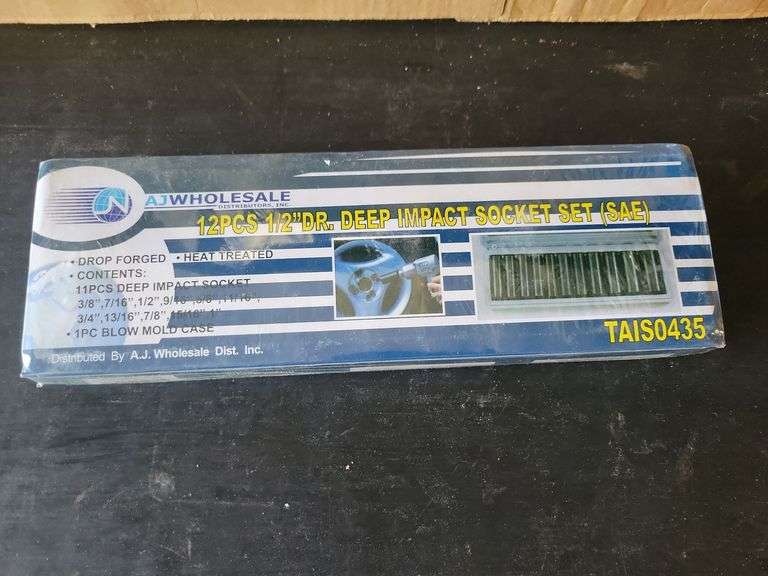 New 12 pcs  1/2" dr. Impact Socket Set SAE