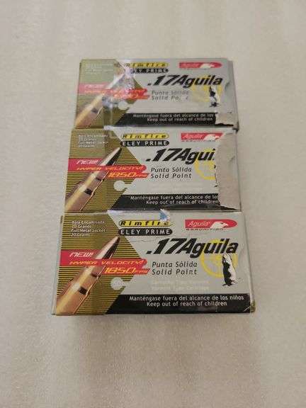 3-50rd. Boxes Eley Prime .17 HMR 20 GR