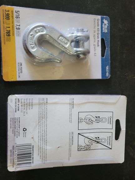 Pair 5/16" Grab Hooks Grade 43 3900lb. cap.