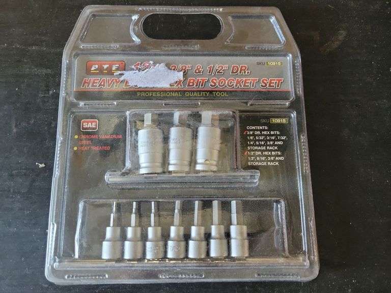 ATE 12 pc. 3/8" & 1/2" Dr. HD Hex Bit Set SAE