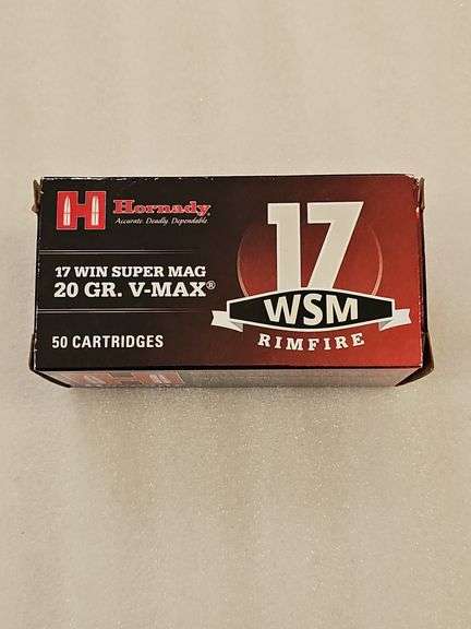 Hornady 17 Win Super Mag, 20 Gr V-Max, 50 ct Box