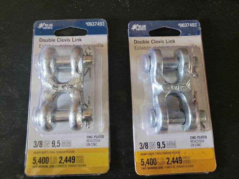 Pair 3/8" Double Clevis Links 5400lb. cap.