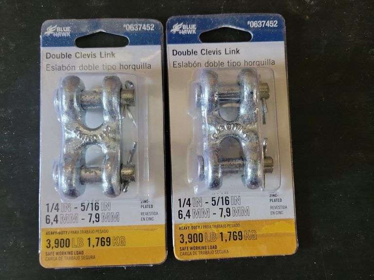 Pair 5/16" Double Clevis Links 3900lb. cap.