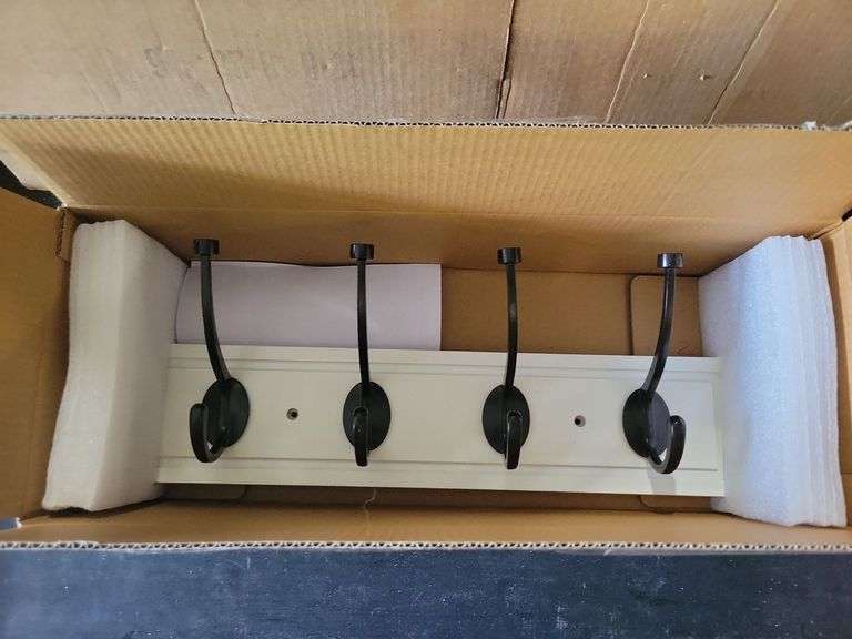 New 18" White Hook Rack