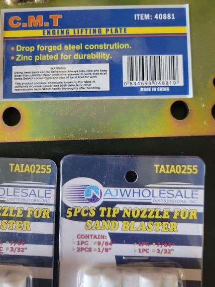 Lifting Plate and Sandblaster Nozzle Tips