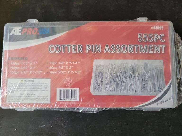 555 Pcs. Cotter Pin Assortment