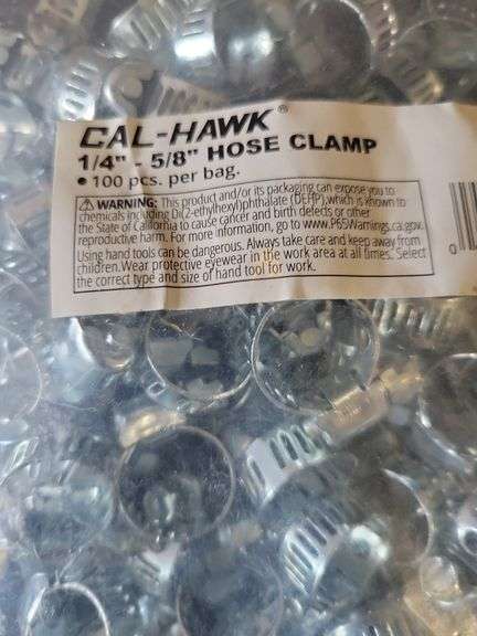 Cal-Hawk 1/4" - 5/8" Hose Clamps 100 ct.