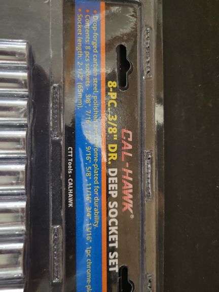 Cal-Hawk 8 pc. 3/8" Deep Socket Set SAE