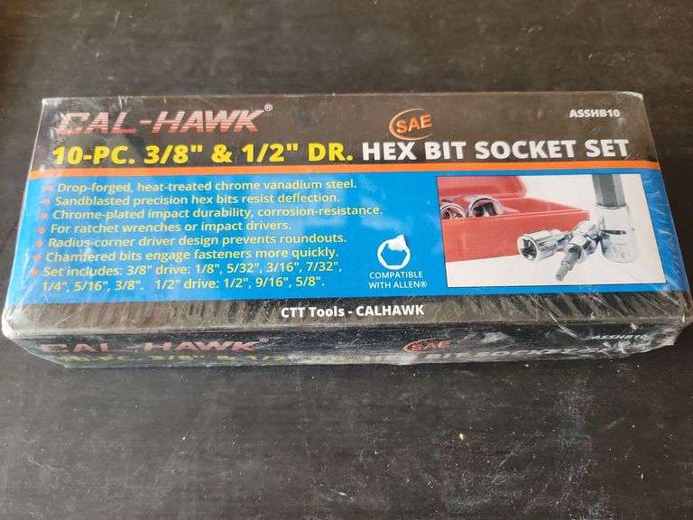 Cal-Hawk 10pc. SAE Hex Bit Socket Set