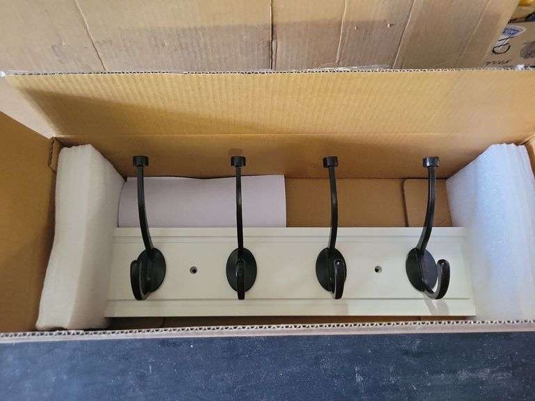 New 18" White Hook Rack