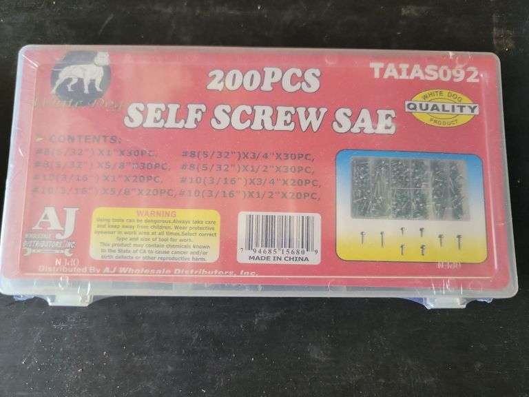 White Dog 200 Pc Self Screw SAE