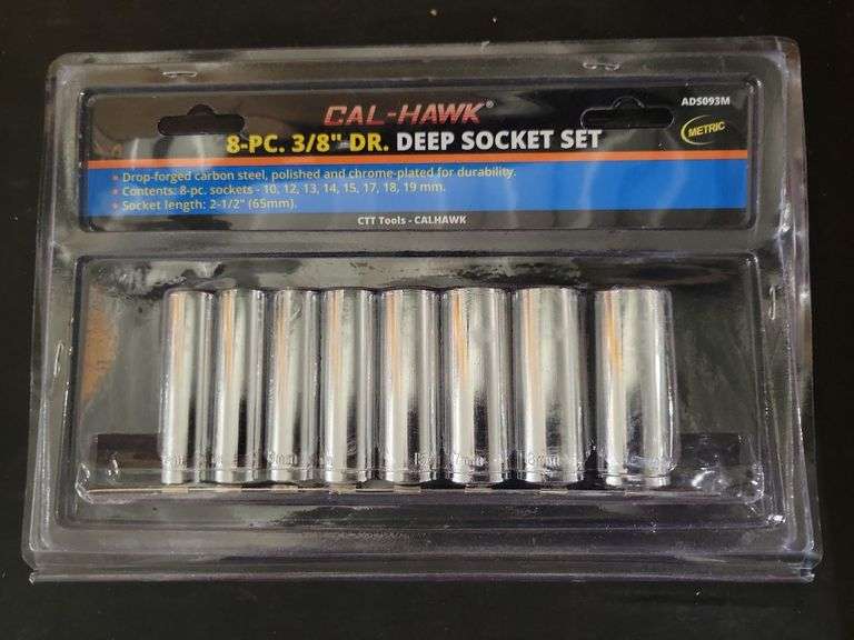 Cal-Hawk 8 pc. 3/8" Deep Socket Set MEat