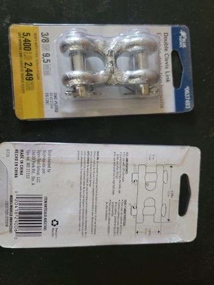 Pair 3/8" Double Clevis Links 5400lb. cap.
