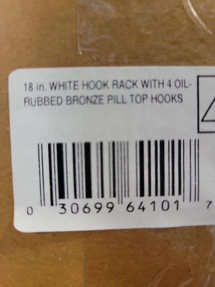 New 18" White Hook Rack