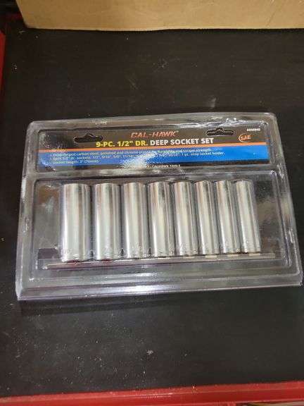 Cal Hawk 9 pc. 1/2" Dr Deep Socket Set SAE
