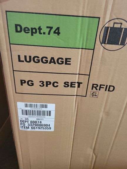 Dept. 74 NIB 3 pc. Luggage Set