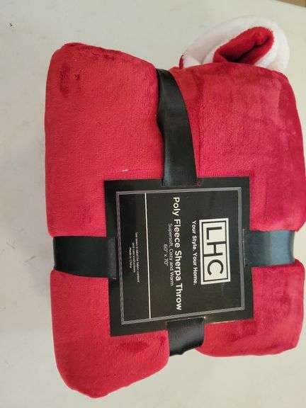 NEW LHC 60"x70" Fleece Sherpa Throw