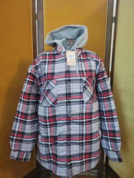 RH Red Black Plaid Lined Hooded Shirt 2XLT