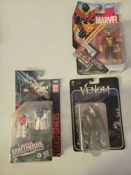 Venom, Marvel, and Transformer Figures
