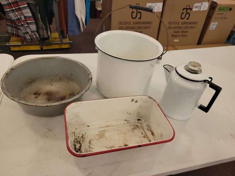 Enamel Ware and Gray Granite