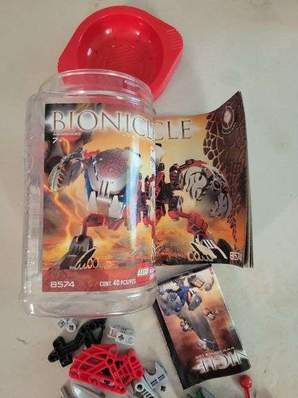 Lego Bionicle Toa Nuju and Tahnok-Kal (Not Sealed see Pictures) Toa-has 48pcs. Tahnok -Pcs. missing