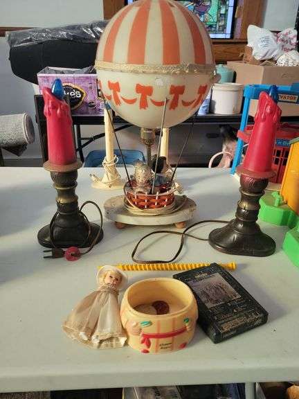 Dolley Toy Hot Air Balloon, Candles, and Misc