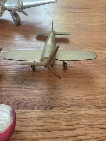 Airplane Clock & Brass plane