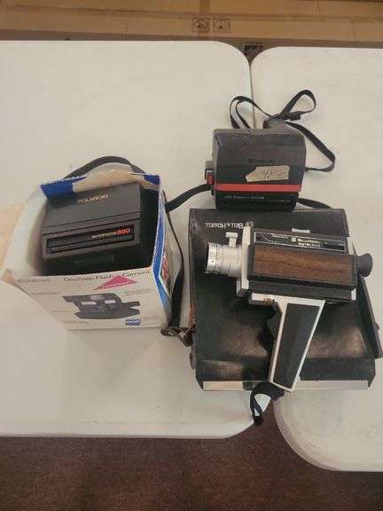 2 Polaroid Cameras and Bell Howell Autoload