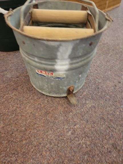 2 Plastic and Mop Bucket
