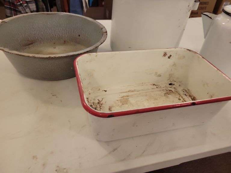 Enamel Ware and Gray Granite