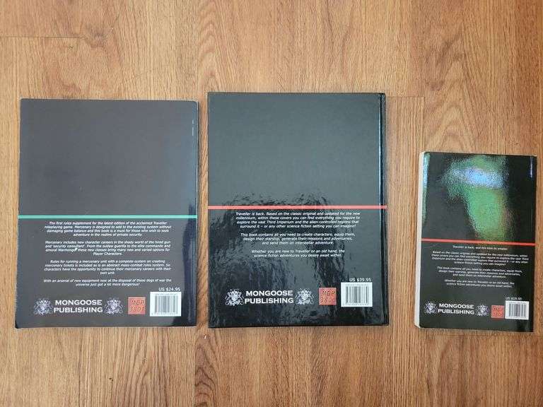 Traveller Pocket Rule Book, Core Rule Book, and Mercenary