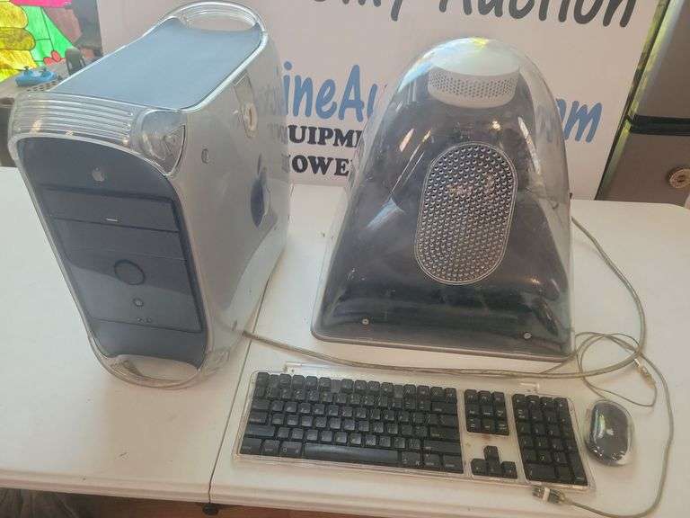 Apple G4 Cube Computer w/Keyboard and Mouse (Monitor w/ Cracked Base)