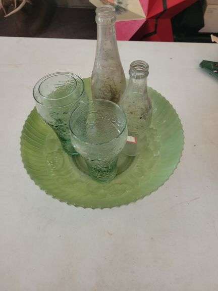 Green Bowl and Coca-Cola Cups