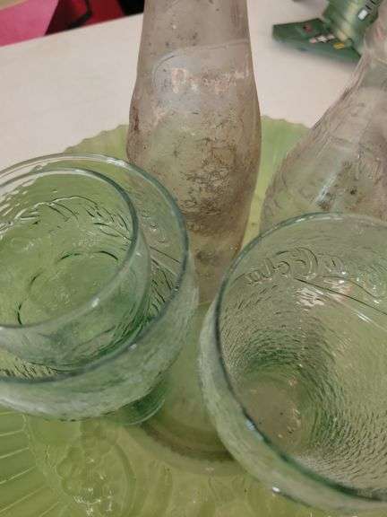 Green Bowl and Coca-Cola Cups