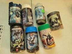 7- Lego Bionicle  Containers, Directions, Very Few Pieces