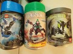 7- Lego Bionicle  Containers, Directions, Very Few Pieces