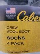 4 Cabela's XL Wool Crew Boot Socks