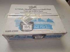12 Wide Mouth Hlaf Pint Jars W/Lids and Rings