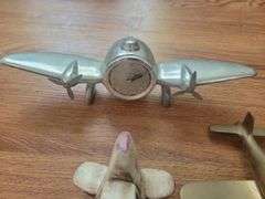 Airplane Clock & Brass plane