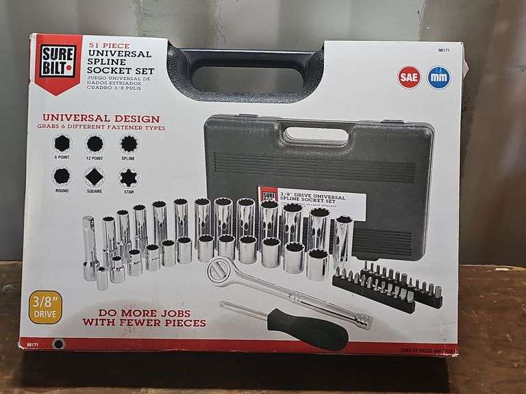 Sure Built 51 Pc Universal Spline Socket Set