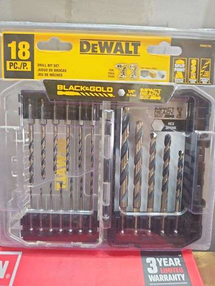 DeWalt 18 pc. Drill Bit Set, Black & Gold Impact Ready