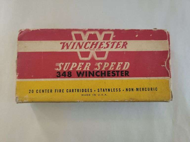 Vintage Winchester Super Speed 348 Winchester 16 Loaded, 4 Empty