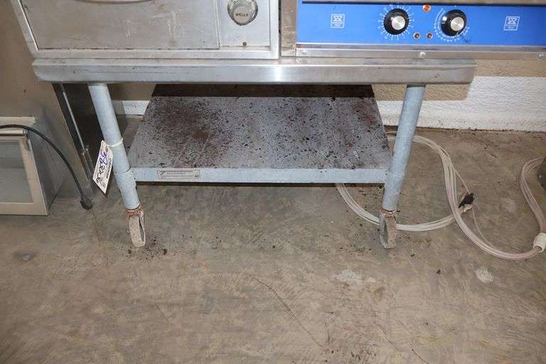 30" x 36" stainless portable equipment stand with galvanized under shelf