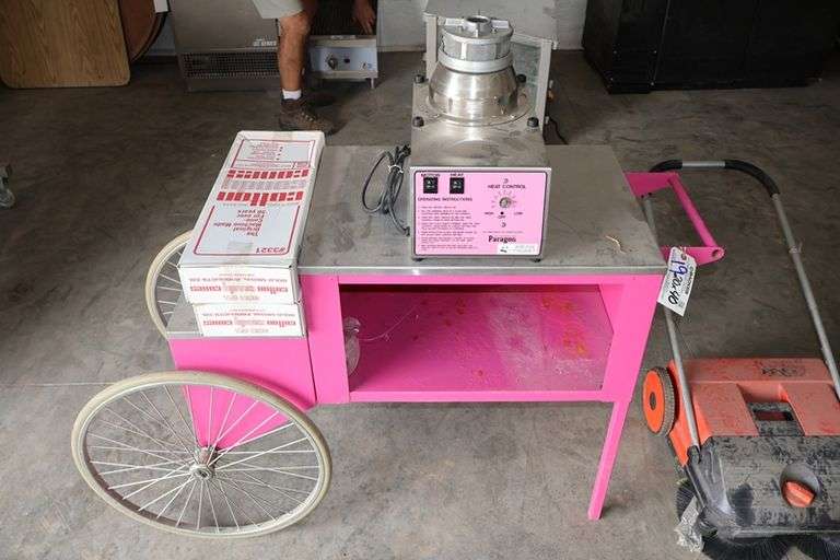 Paragon cotton candy machine with cart - no bowl