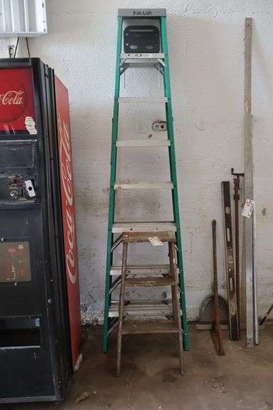 Pair to go - Keller 8' fiberglass step ladder & wood 2' ladder