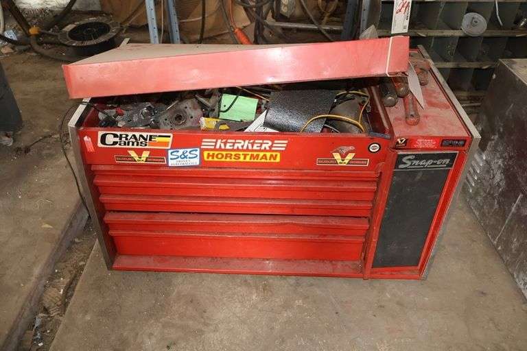 Snap-On 5 drawer 18" x 32" tool box w/ assorted hand tools