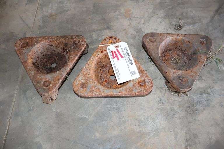 Set of 3 Cast iron equipment moving dollies