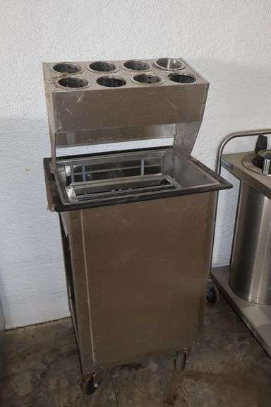 24" portable silverware & service tray cart